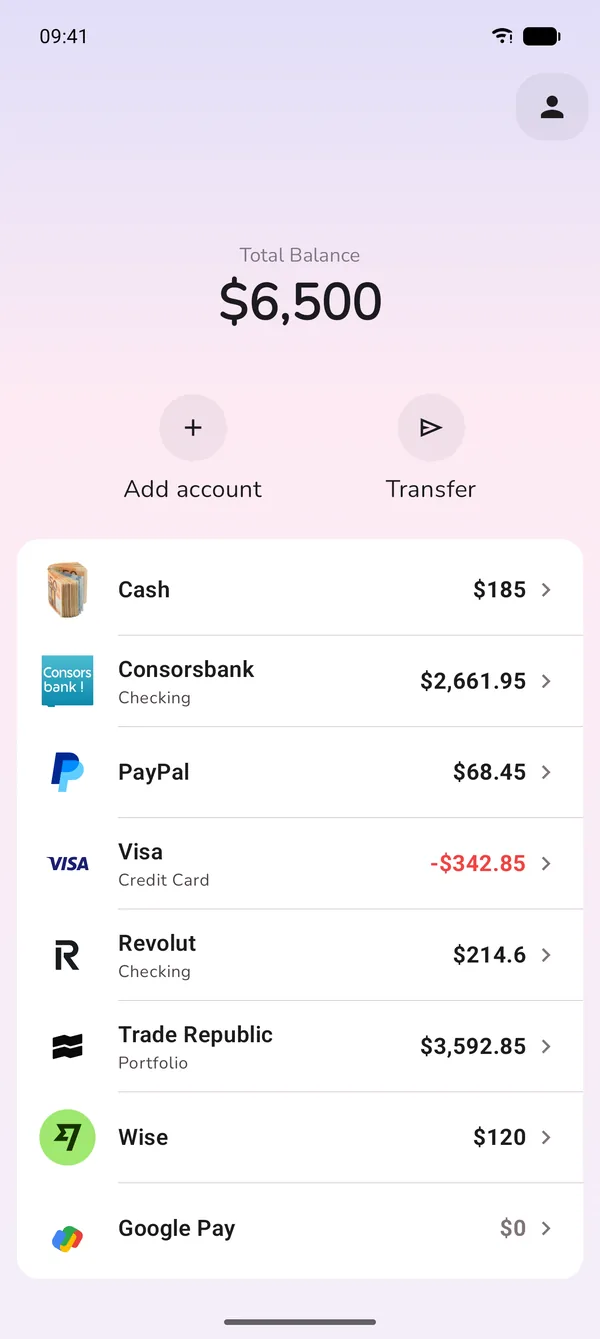 Sinking funds in GetALife: accounts and set-asides at a glance